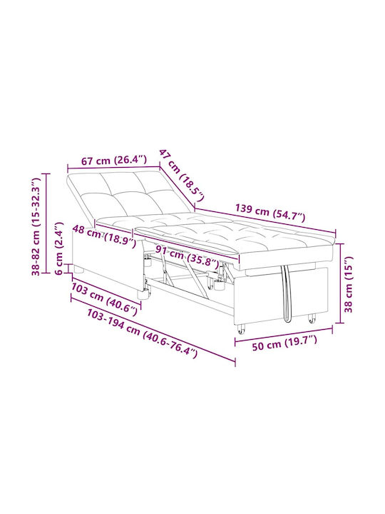 Schlafsessel Red 191x67x82cm
