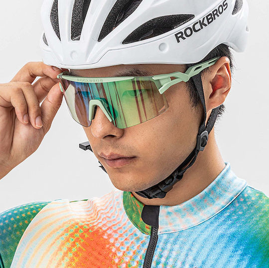 Rockbros Cycling Glasses with Black Frame & Photochromic / Transparent Lenses