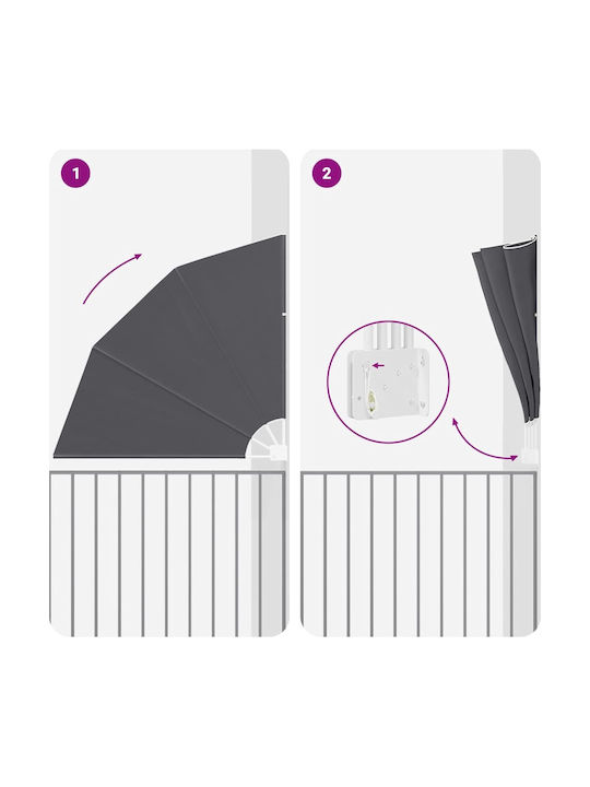 vidaXL Garden Sideway Sunshade Roller Black 1.4x1.4cm