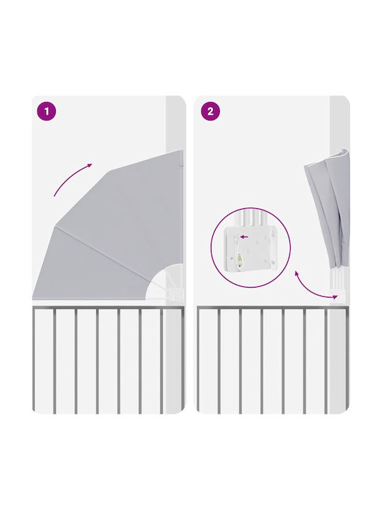 vidaXL Seitenrolloschatten Garten Gray 1.15x1.15m