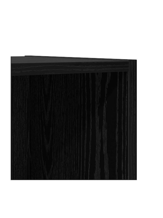 Wall Living Room Cabinet made of Particle Board Black Oak 37x37x107cm