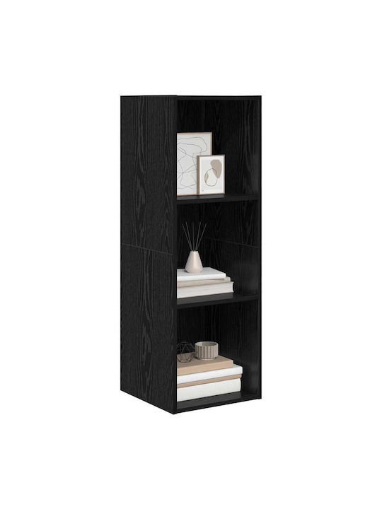 Wall Living Room Cabinet made of Particle Board Black Oak 37x37x107cm