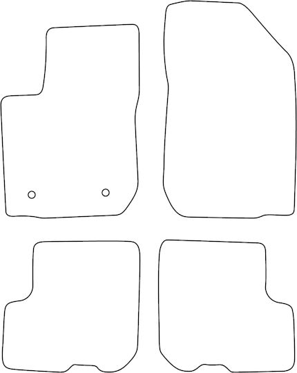 Set Covorașe Velur Compatibile Dacia Logan II 2012-2020 Margine Neagră