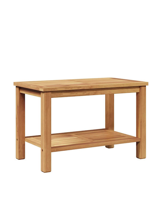 Sitting Room Table for Small Outdoor Spaces from Teak Brown 70x40x45cm