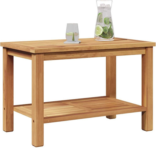 Sitting Room Table for Small Outdoor Spaces from Teak Brown 70x40x45cm