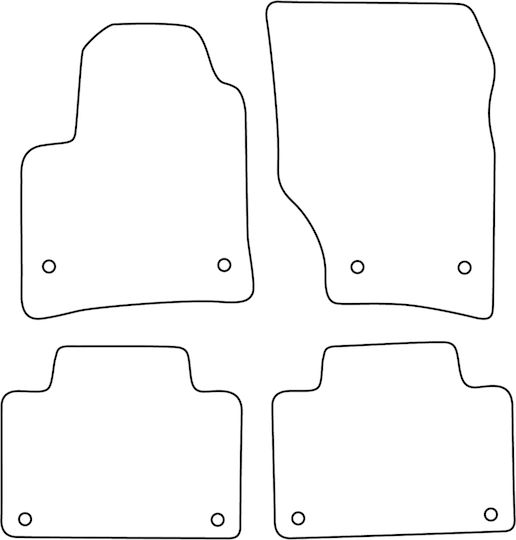 Set Velour Car Mats Matching Porsche Cayenne I 2002-2010 Black Edging