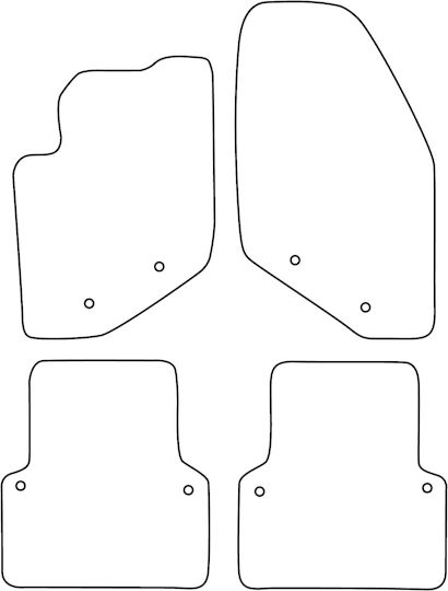 Set Velour Mats Matching Volvo S80 I 1998-2006 Black Edging