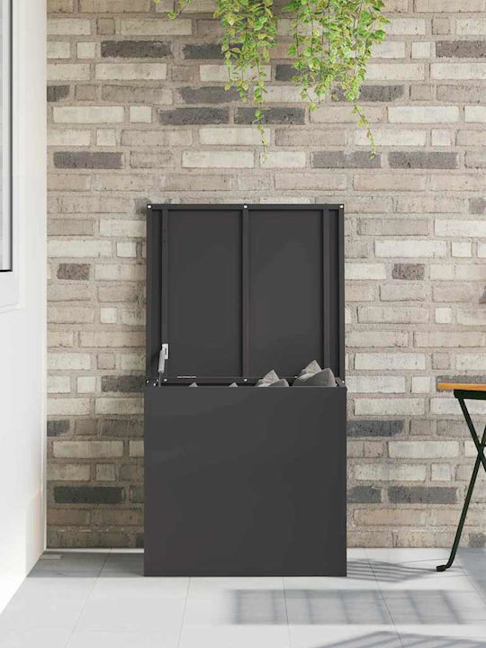 vidaXL Cutie de depozitare pentru exterior Metalic Negru L55xW50.5xH50buc