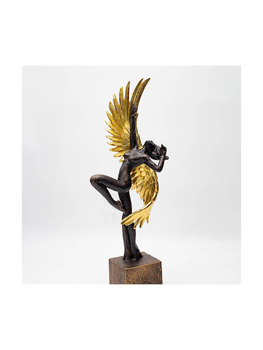 Table Decorative Woman Wings Polyresin Gold-Black 13.5x7.5x37cm