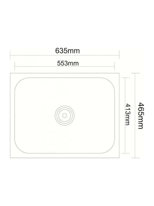 Inter Ceramic Ένθετος Νεροχύτης Inox Μ63.5xΠ46.5cm Ασημί