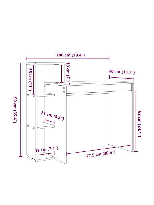 Computer Büro Holz Schwarz 100x40x90cm