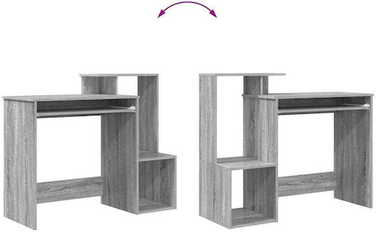 Birou de calculatoare din lemn Gri Sonoma 106x40x88.5cm