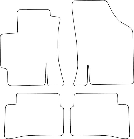 Set Velour Mats Matching Kia Rio Ii 2005-2011 Blue Edging