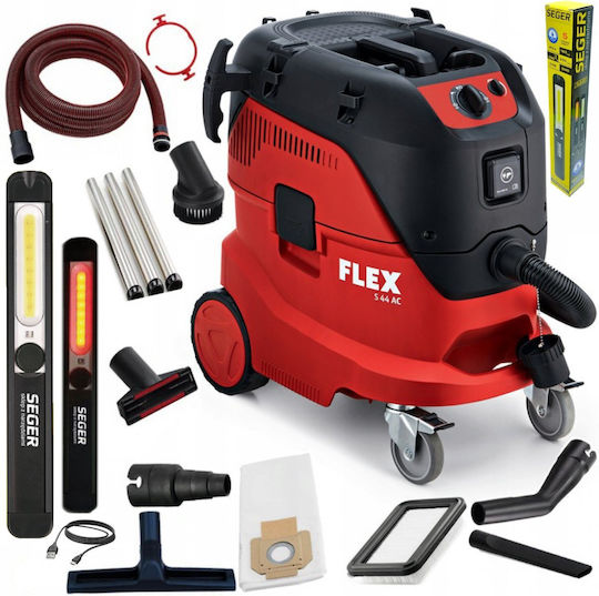 Flex Flex S 44 L AC Nass-Trocken Staubsauger 1400W mit Kunststoffbehälter 42lt Rote