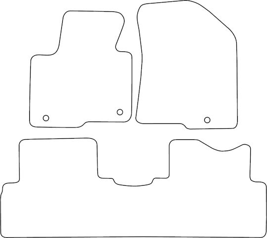 Set Velour Mats Matching Kia Carens Iv 5-seat 2013-2019 Blue Edging