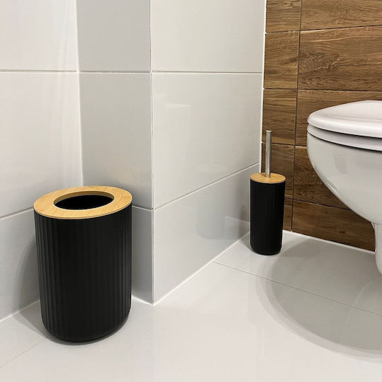 Set Accesorii Pentru Baie Din Bambus Negru 6 Bucăți