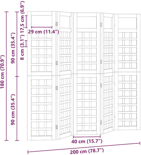 vidaXL Διακοσμητικό Παραβάν Ξύλινο 200x180cm