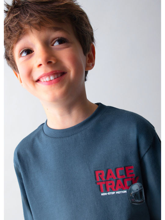 Kids' Shirt Long Sleeve Gray Race Track