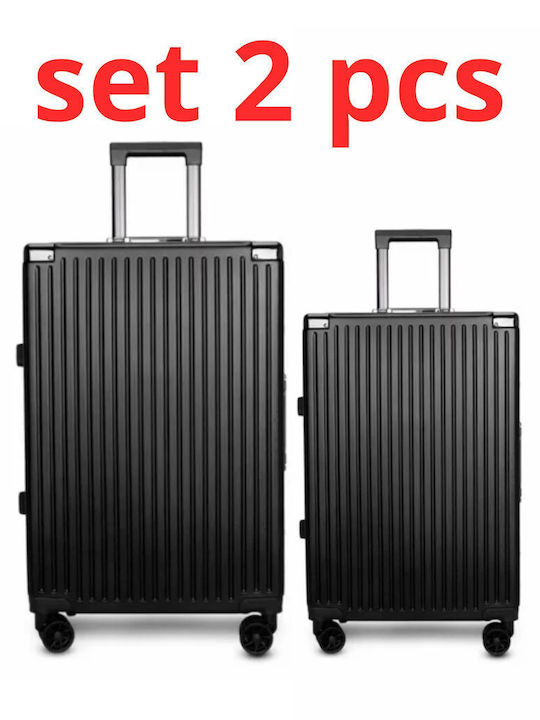Koffer Hart Schwarz Maximale Höhe 72cm mit 4 Räder Set 2 Stück