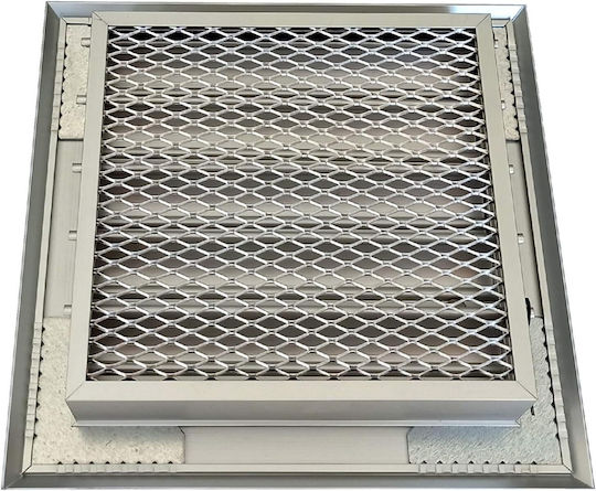 Square Fireplace Air Shutter Silver Karkon 12x12cm