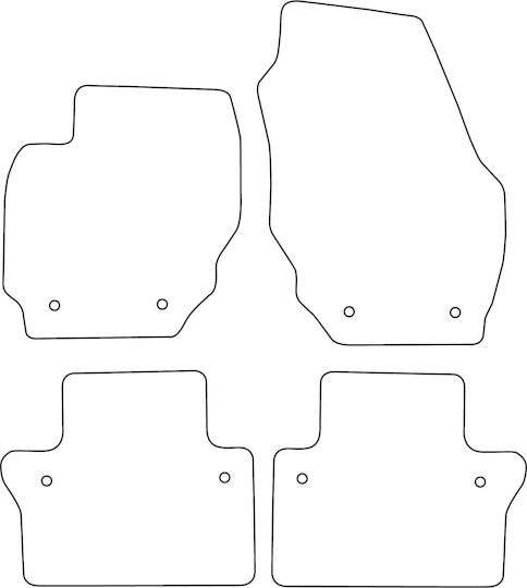 Set Veloursmatten Passend Für Volvo V70 III 2007-2016 Mit Blauer Kante