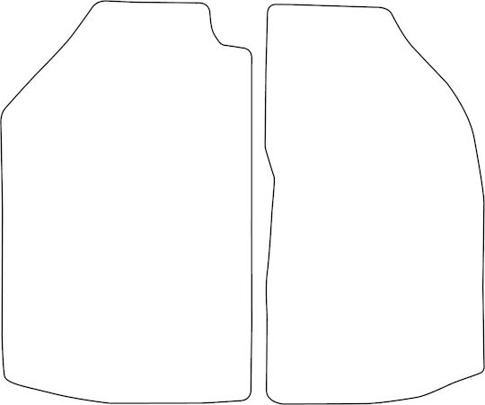 Set Velour Mats Matching Volkswagen Caddy Ii 1995-2003 2-seat Black Edging
