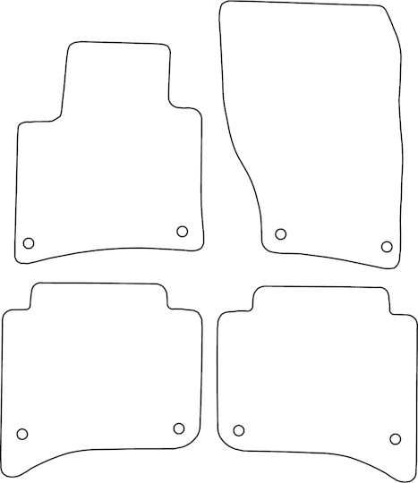 Set Covorașe Velur Pentru Porsche Cayenne II 2010-2017 Margine Roșie