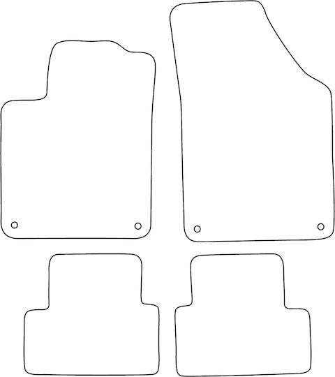 Set Covorașe Din Velur Potrivite Pentru Peugeot RCZ 2010-2015 Margine Neagră