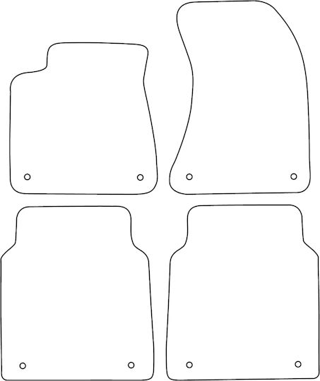 Set Velour Mats Fitting Audi A8 D4 W12 Long 2009-2017 Black Edging