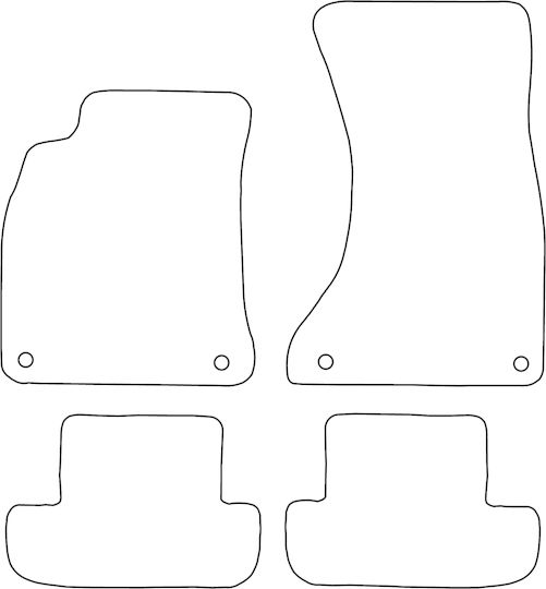 Set Velour Car Mats Matching Audi RS5 2010-2015 Blue Edging