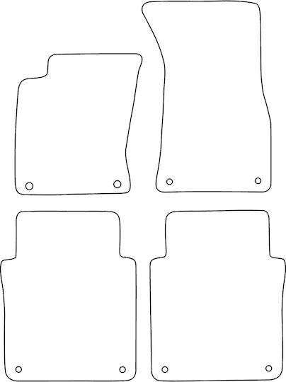 Set Velour Mats Matching Audi A8 D3 Long 2002-2010 Blue Edging