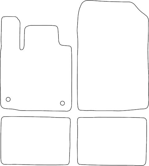 Set Covorașe Velur Potrivite Renault Twingo Ii 2007-2014 Margine Neagră