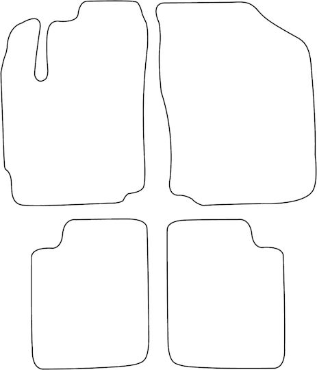 Set Velour Mats Matching Daihatsu Sirion 1998 Blue Edging