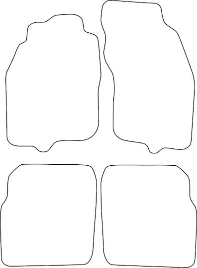 Set Covorașe Auto Velur Potrivite Mitsubishi Carisma 1995-2004 Margine Albastră
