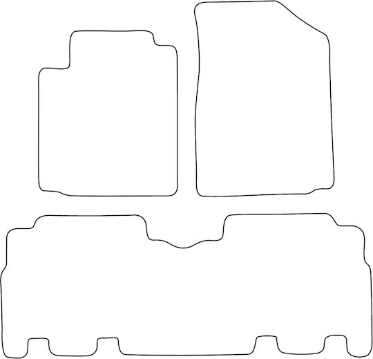 Set Covorașe Velur Potrivite Toyota Yaris Verso 1999-2005 Margine Albastră