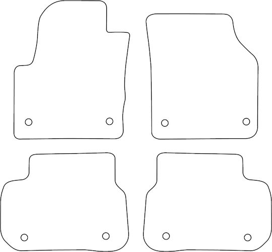 Set Covorașe Velur Potrivite Land Rover Descoperire Sport 2014-2018 Margine Albastră