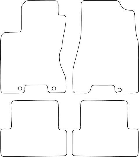 Set Velour Mats Matching Nissan X-trail Ii T31 2007-2013 Blue Edging