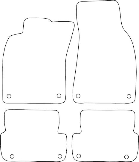 Velours Auto Fußmatten Audi A6 III C6 2008-2011 Rote Kante