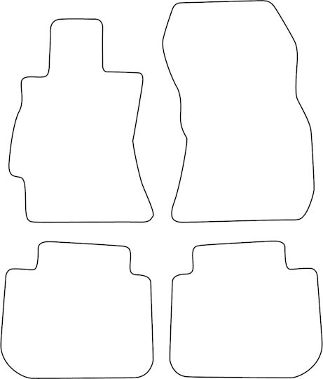 Set Velour Car Mats Matching Subaru Legacy V 2009-2014 Red Edging