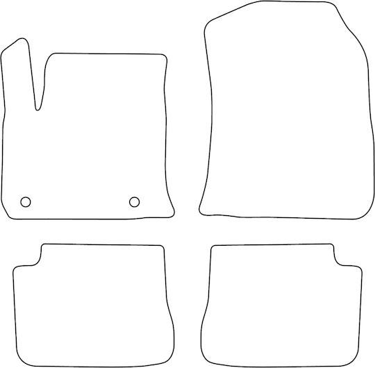 Set Covorașe Velur Pentru Citroen e-C4 2020 Margine Neagră