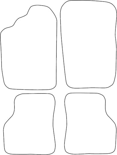 Set Velour Car Mats Matching Peugeot 306 II Lift 1997-2003 Blue Edging