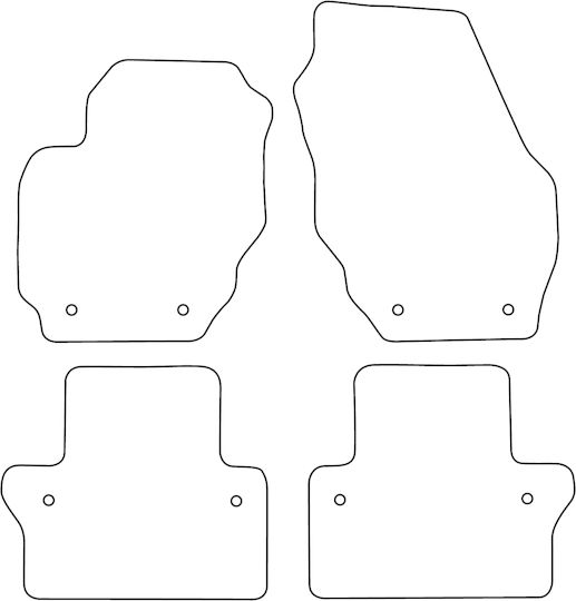Set Veloursmatten Passend Für Volvo V70 III 2007-2016 Mit Blauer Kante