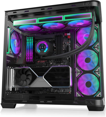 Raijintek ATREUS BT7 Gaming Midi-Turm Computergehäuse mit Seitenfenster und RGB-Beleuchtung Schwarz