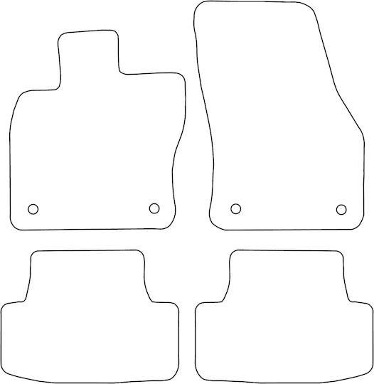 Set Velour Mats Matching Volkswagen T-roc 2017 Black Edging