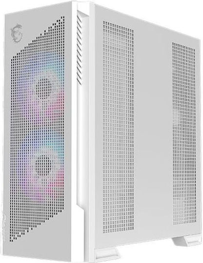 MSI MPG Velox 300R Airflow PZ Gaming Midi Tower Computer Case with ARGB Lighting White