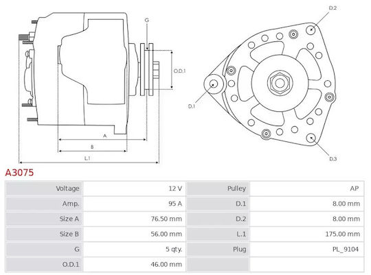 Alternator BMW E36 325 E34 525 TDS Omega 2.5 TD