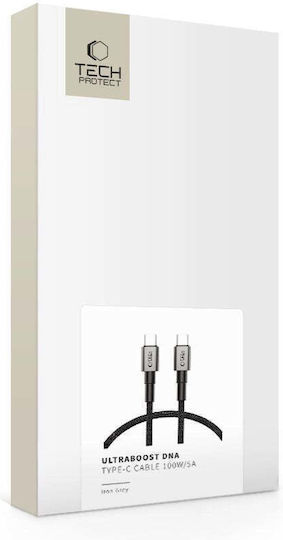 Tech-Protect Ultraboost USB 2.0 Cable USB-C Male - USB-C 100W PD Gray 0.25m