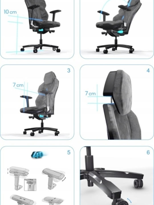 Quersus ICOS.1.1 Fabric Gaming Chair with Adjustable Arms Quartz Rose