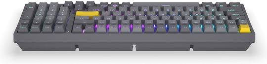 Endorfy EY5A124 Ασύρματο Gaming Μηχανικό Πληκτρολόγιο με Gateron Yellow διακόπτες και RGB φωτισμό (Αγγλικό US) Γκρι