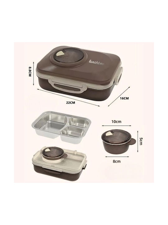 Uncle George Microwave Plastic Lunch Box Beige 1300ml